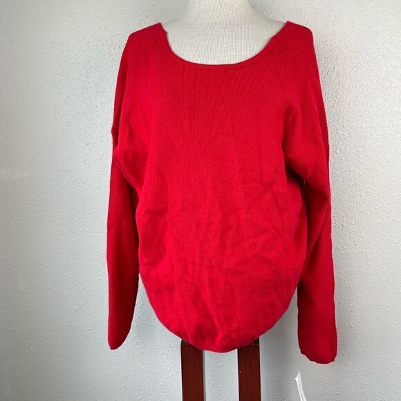 NWT Maison Jules Red Sweater Size L - Picture 1 of 9